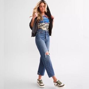 Levi’s Ribcage Ankle Straight Leg High Waist Button Fly Jeans Size 27